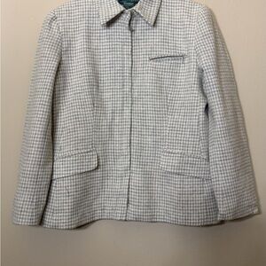 Lauren Ralph Lauren Light Gray Houndstooth Blazer